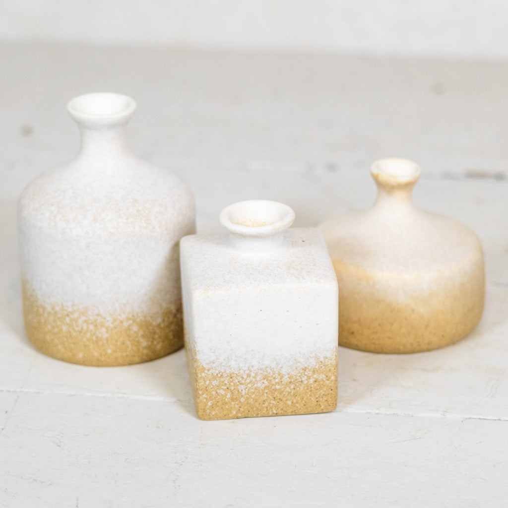 Stoneware Vase Square Cream