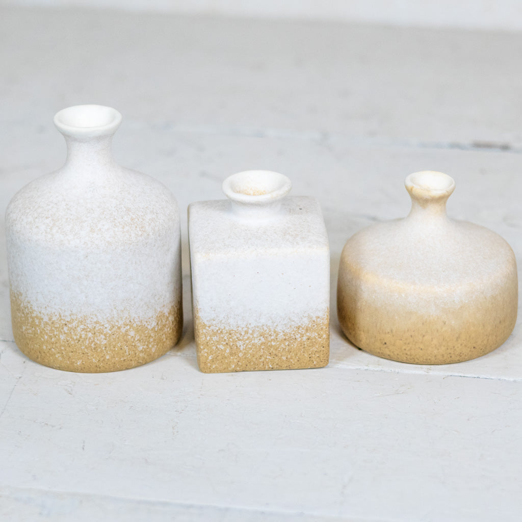 Stoneware Vase Square Cream