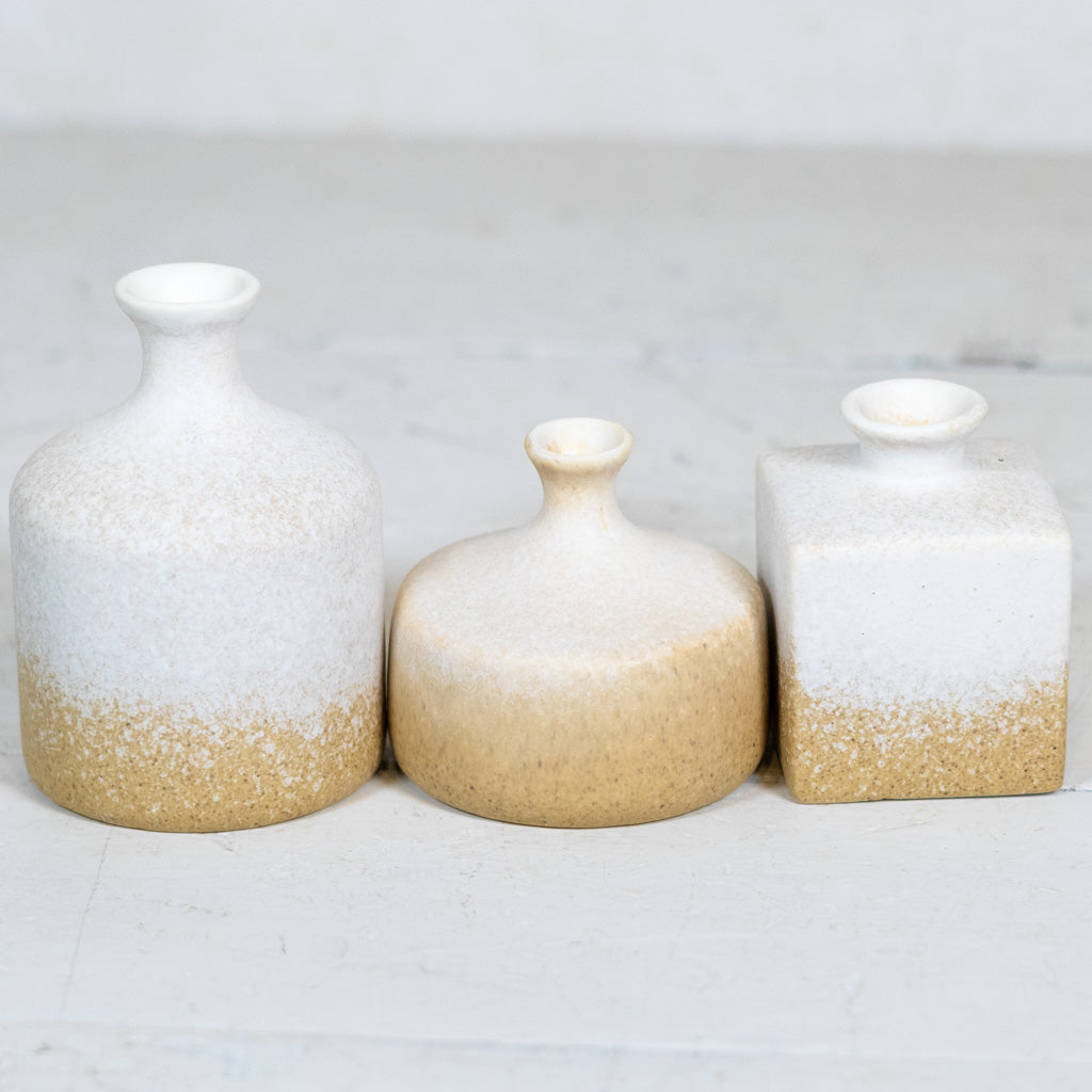 Stoneware Inkwell Vase Cream