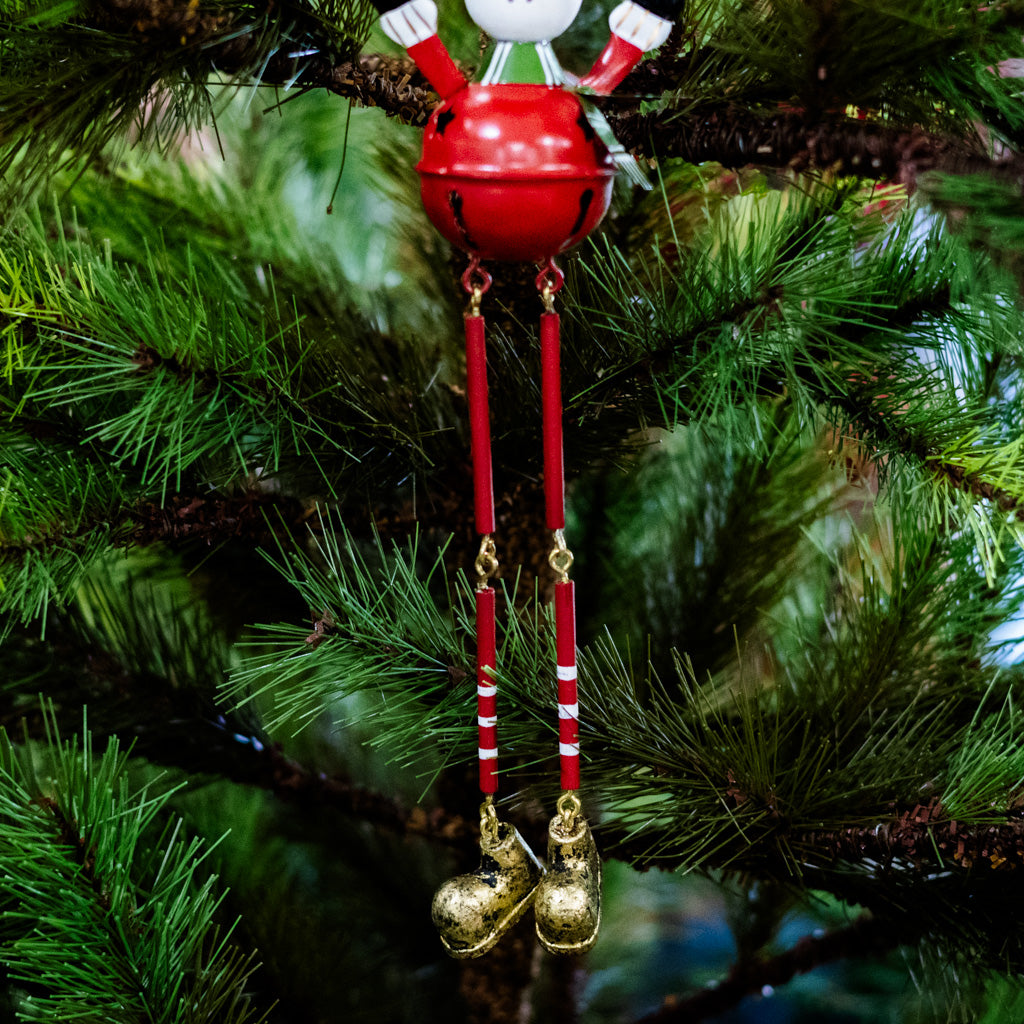 Metal Parachuting Snowman with Dangling Legs