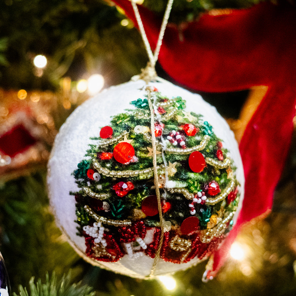 Botanical Tree Jewel Ball Ornament