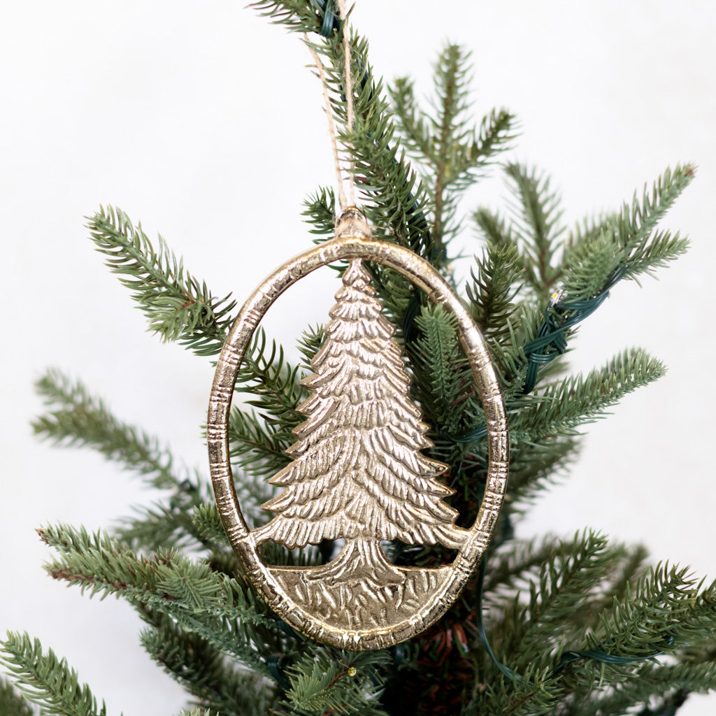 Oval Gold Tree Ornament Aluminum