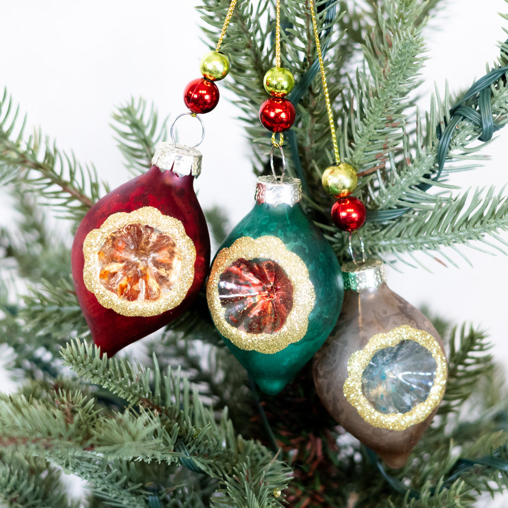 Glass Triple Ball Reflector Ornament