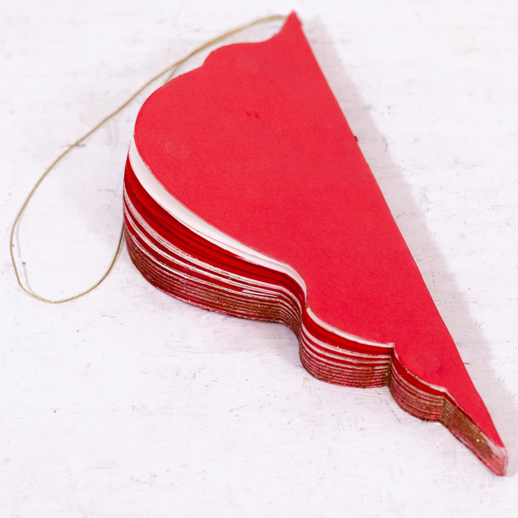 Paper Folding White Red Honeycomb Small