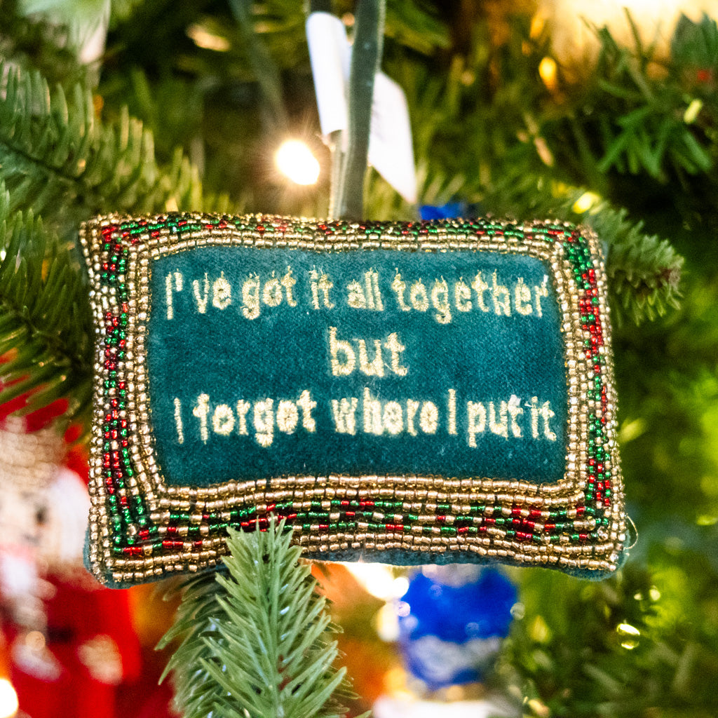 Cotton Velvet Pillow "I've Got It All Together"