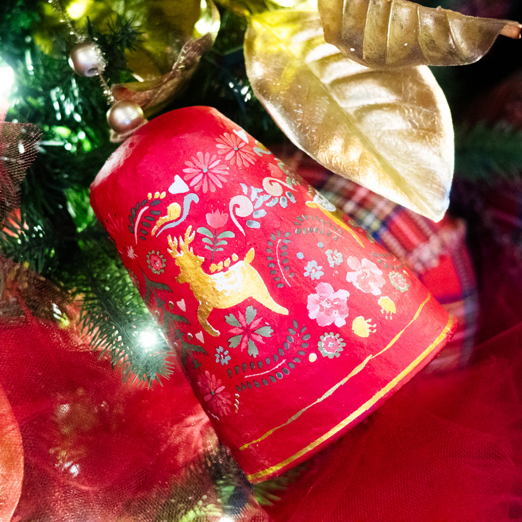 Folklore Red Bell Ornament