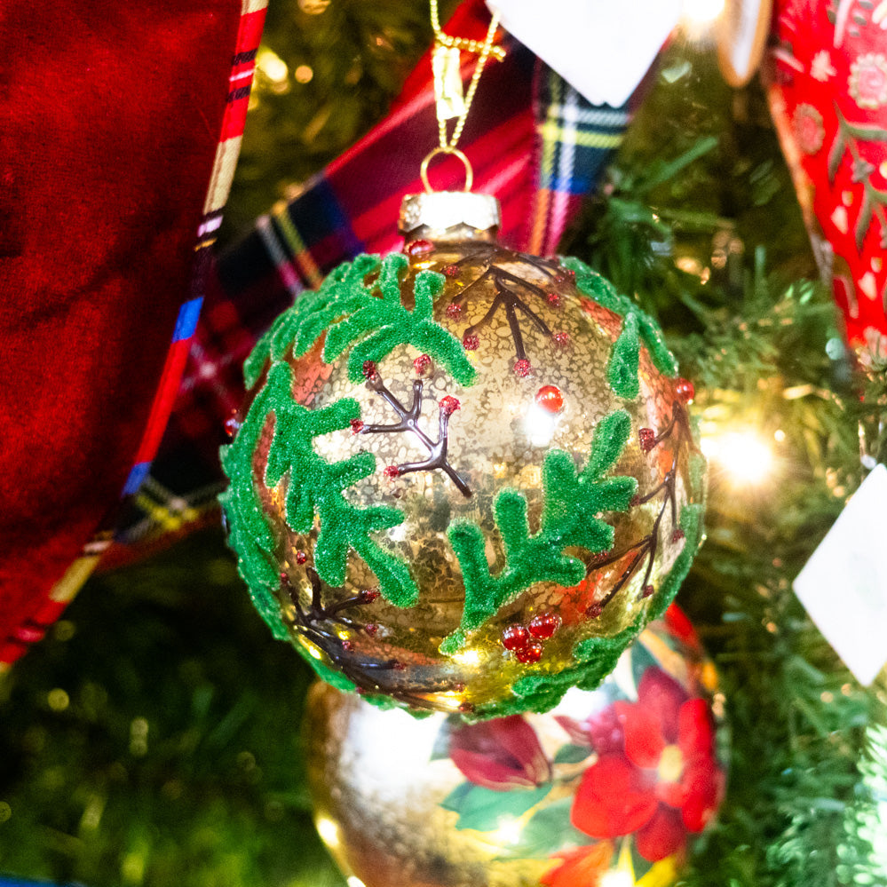 Holly Berry Ball Ornament