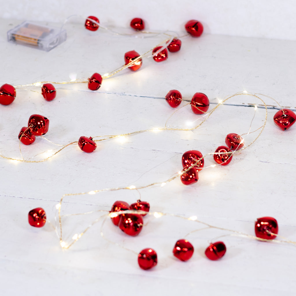 LED Sleigh Red Jingle Bell Garland