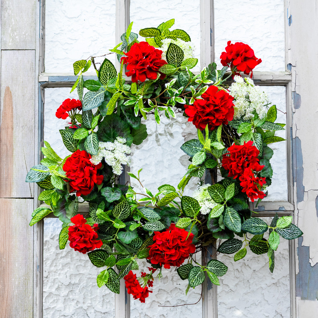 Greenhouse Geranium Wreath