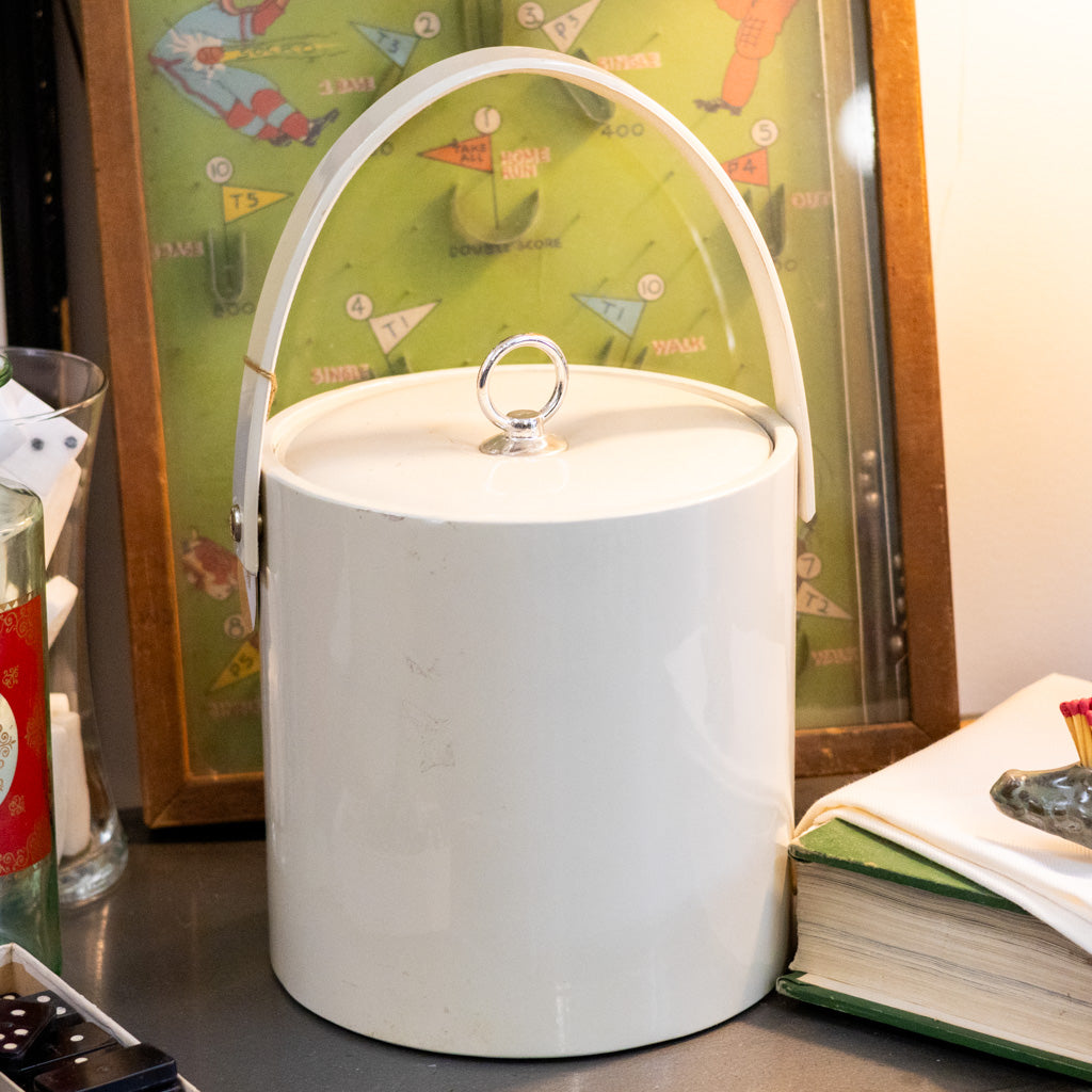 Vintage White Ice Bucket