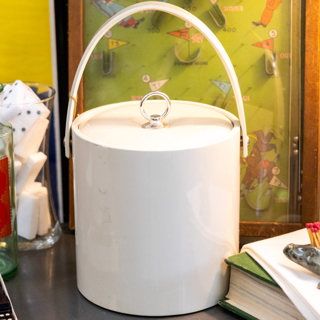 Vintage White Ice Bucket