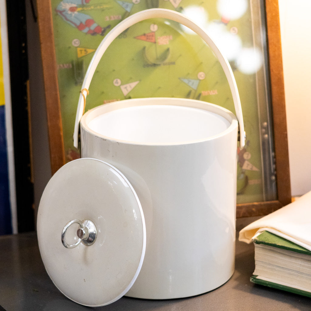 Vintage White Ice Bucket