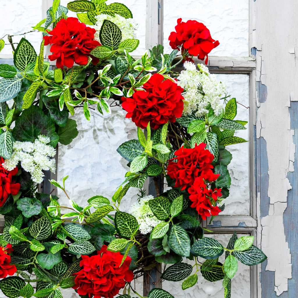 Greenhouse Geranium Wreath