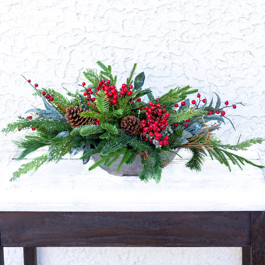 Very Berry Red Holiday Centerpiece Drop In