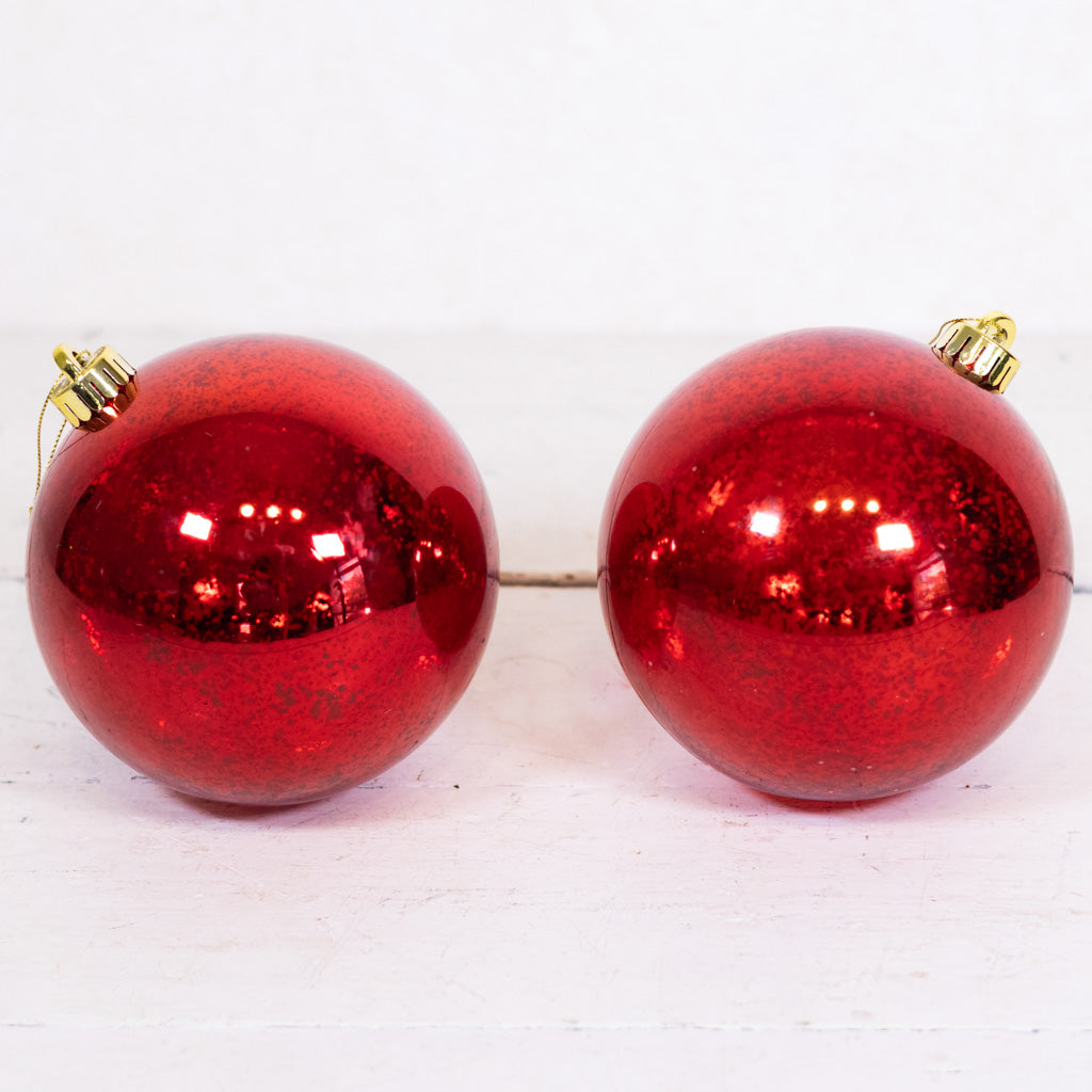 Mercury Red Ball Ornament Box of Two