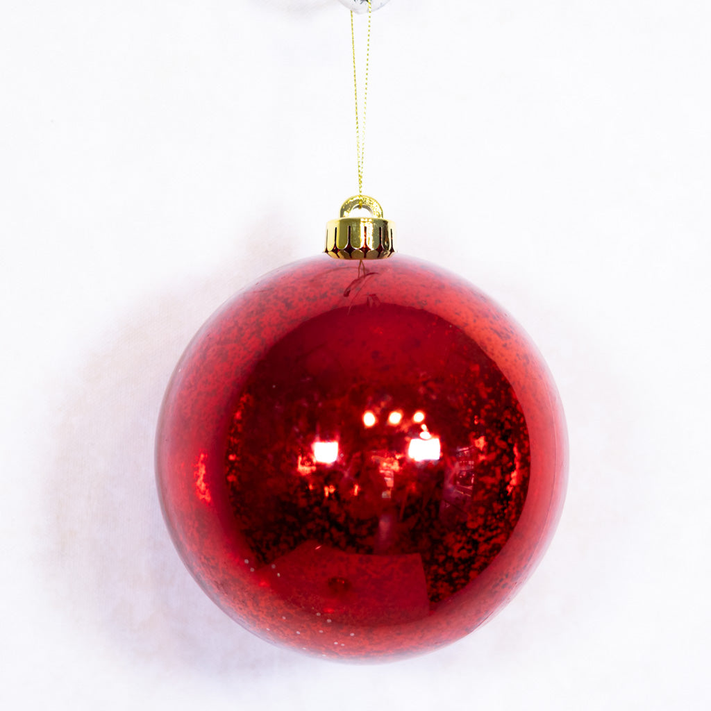 Mercury Red Ball Ornament Box of Two