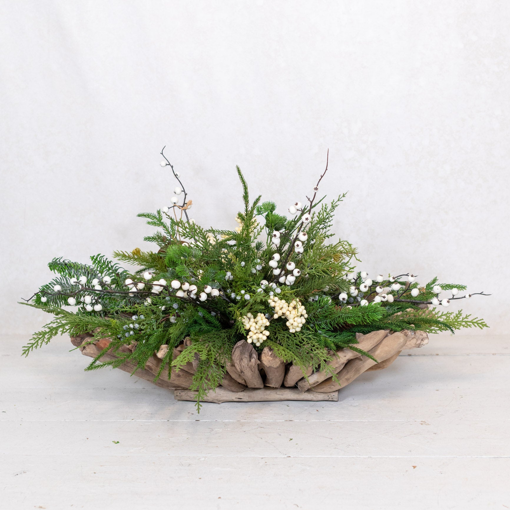 Fa La La White Holiday Centerpiece Drop In