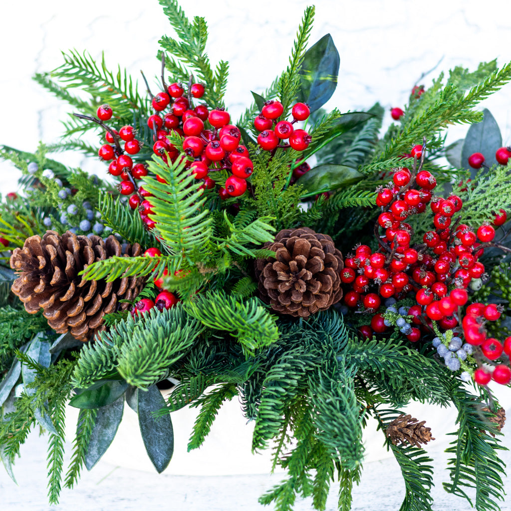 Very Berry Red Holiday Centerpiece Drop In