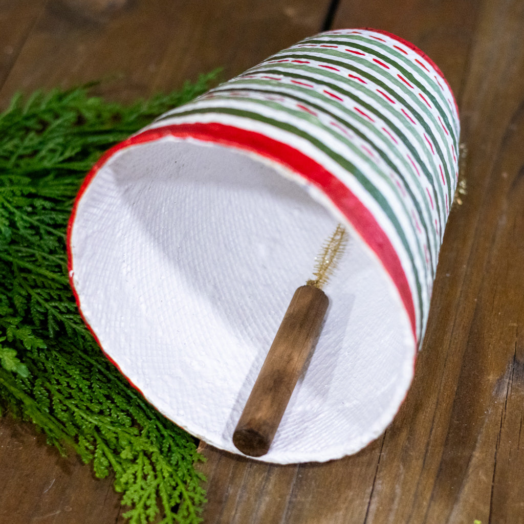 Pattern Lines Paper Mache Bell