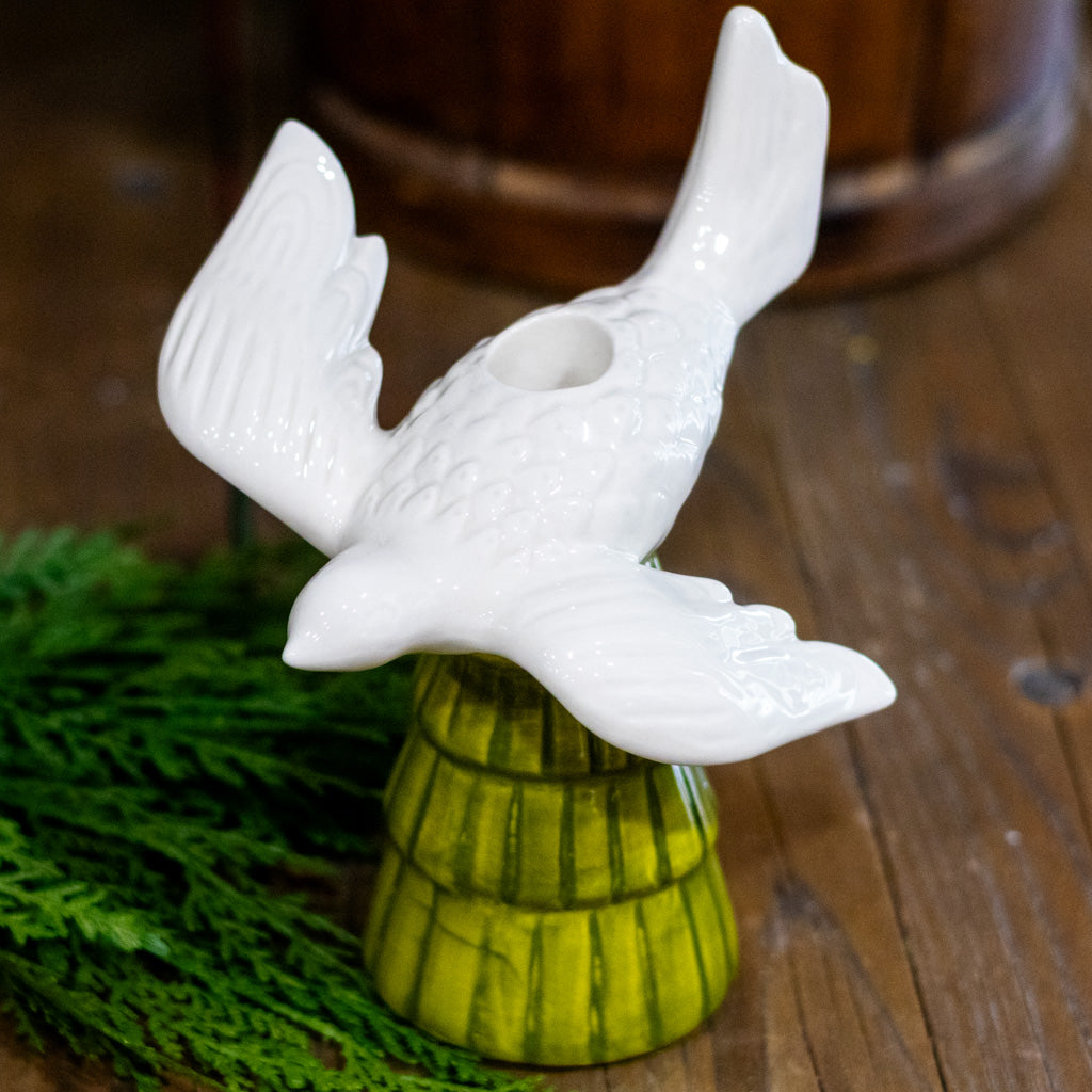 Dove Tree Ceramic Candleholder