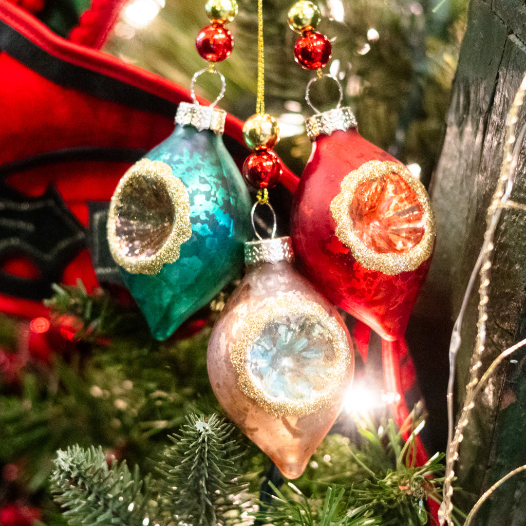 Glass Triple Ball Reflector Ornament