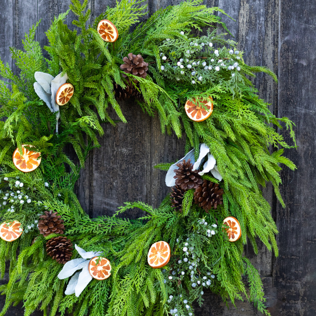 Orange Grove Evergreen Wreath