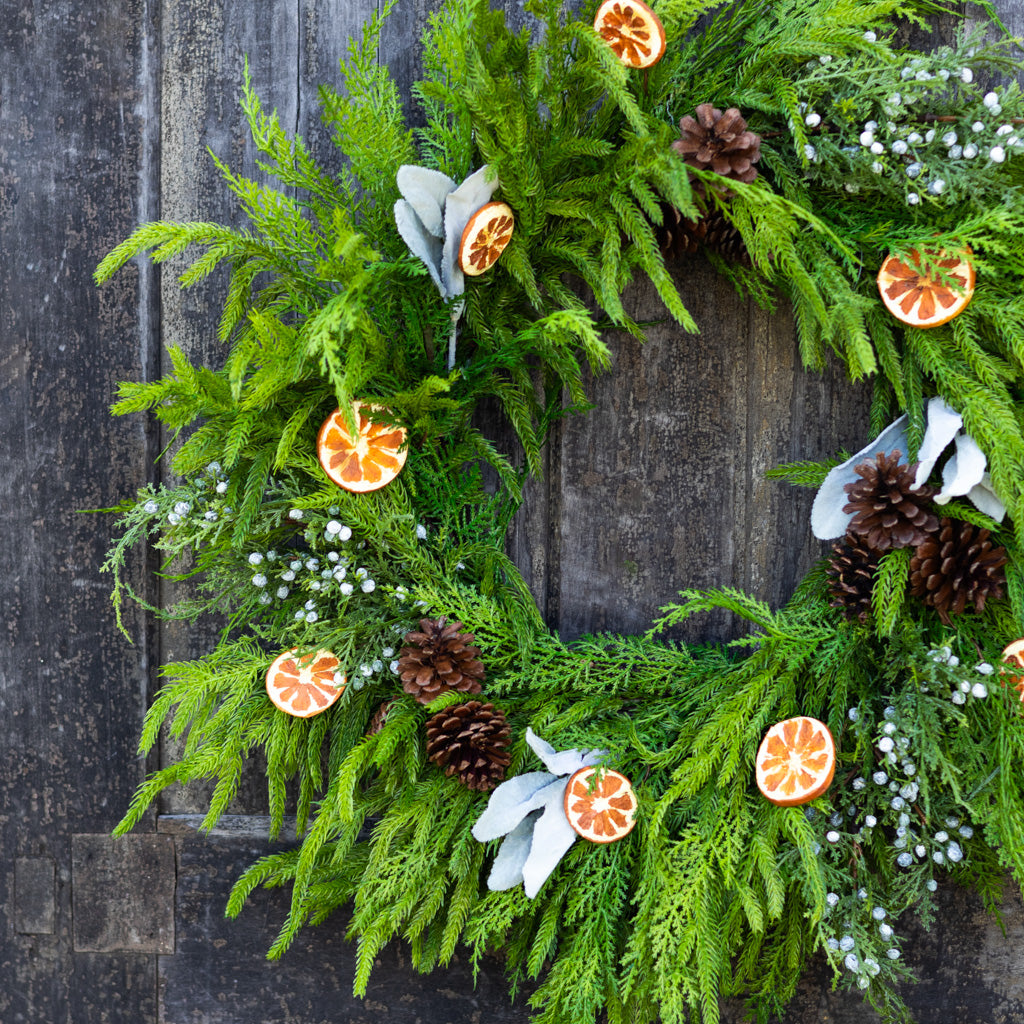 Orange Grove Evergreen Wreath
