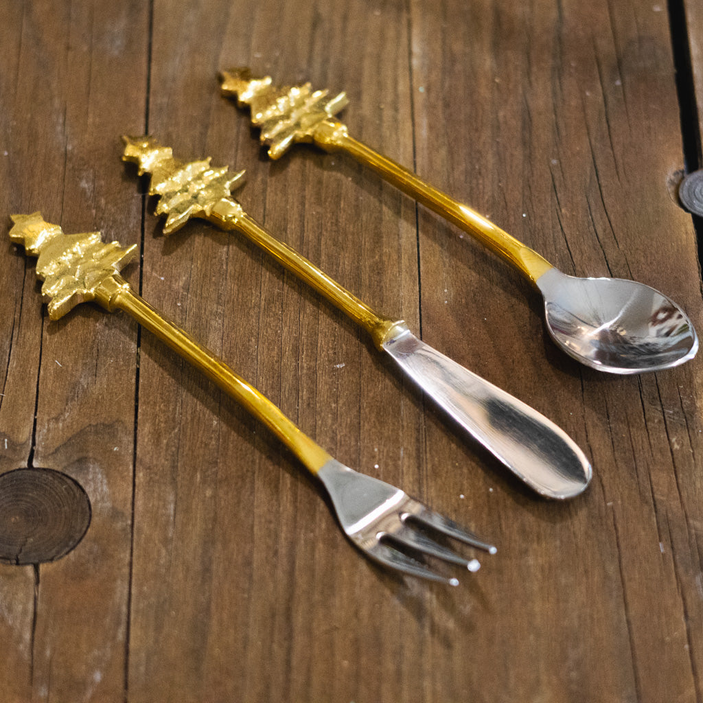 Set of Three Stainless Steel Entertainment Appetizer Utensils