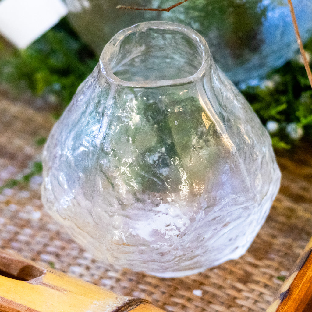 Glass Clear Ice Votive Small