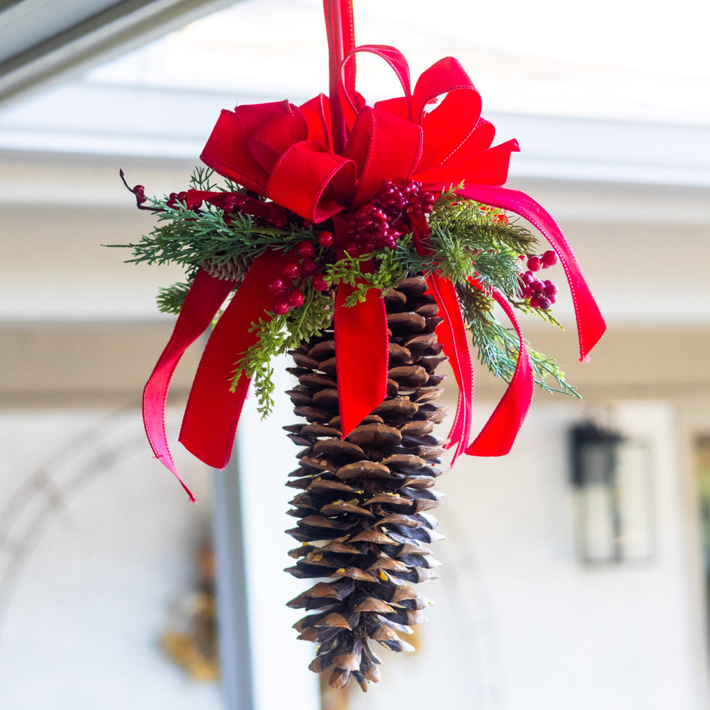 Decorated Hanging Holiday Pinecone