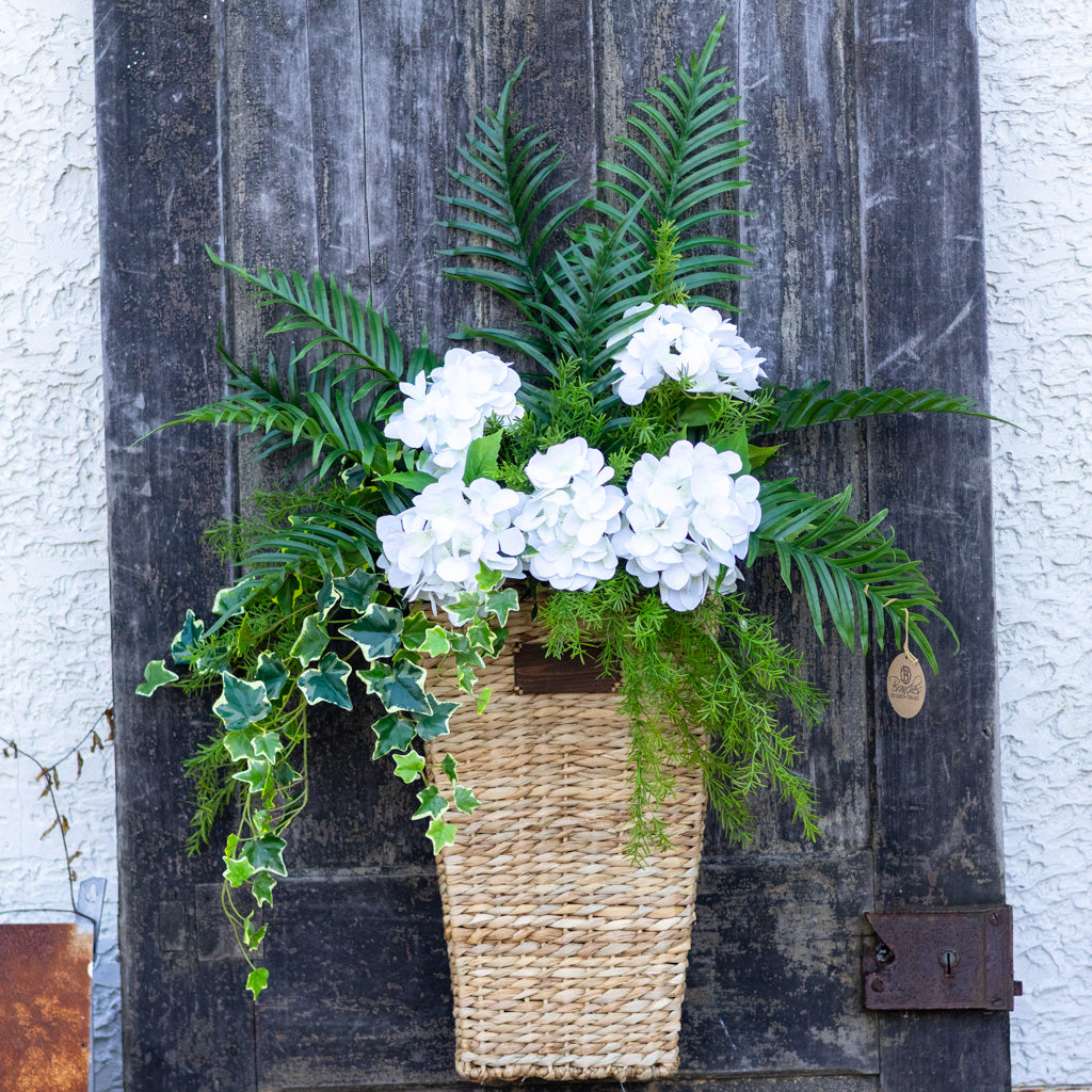 White Hydrangea Mix Elongated Drop In