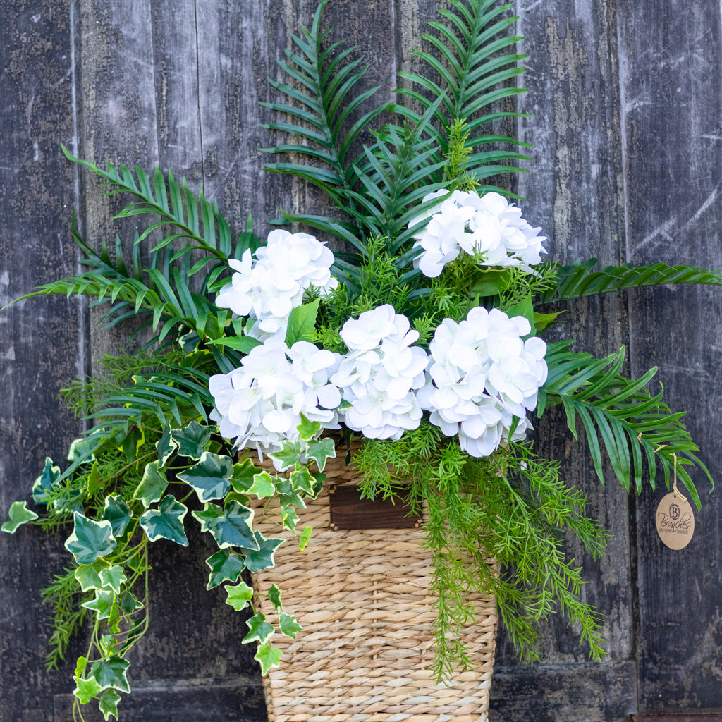 White Hydrangea Mix Elongated Drop In