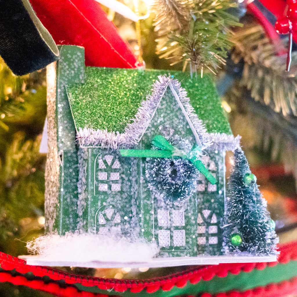 LED Battery Timer Holiday Lane Green House Ornament