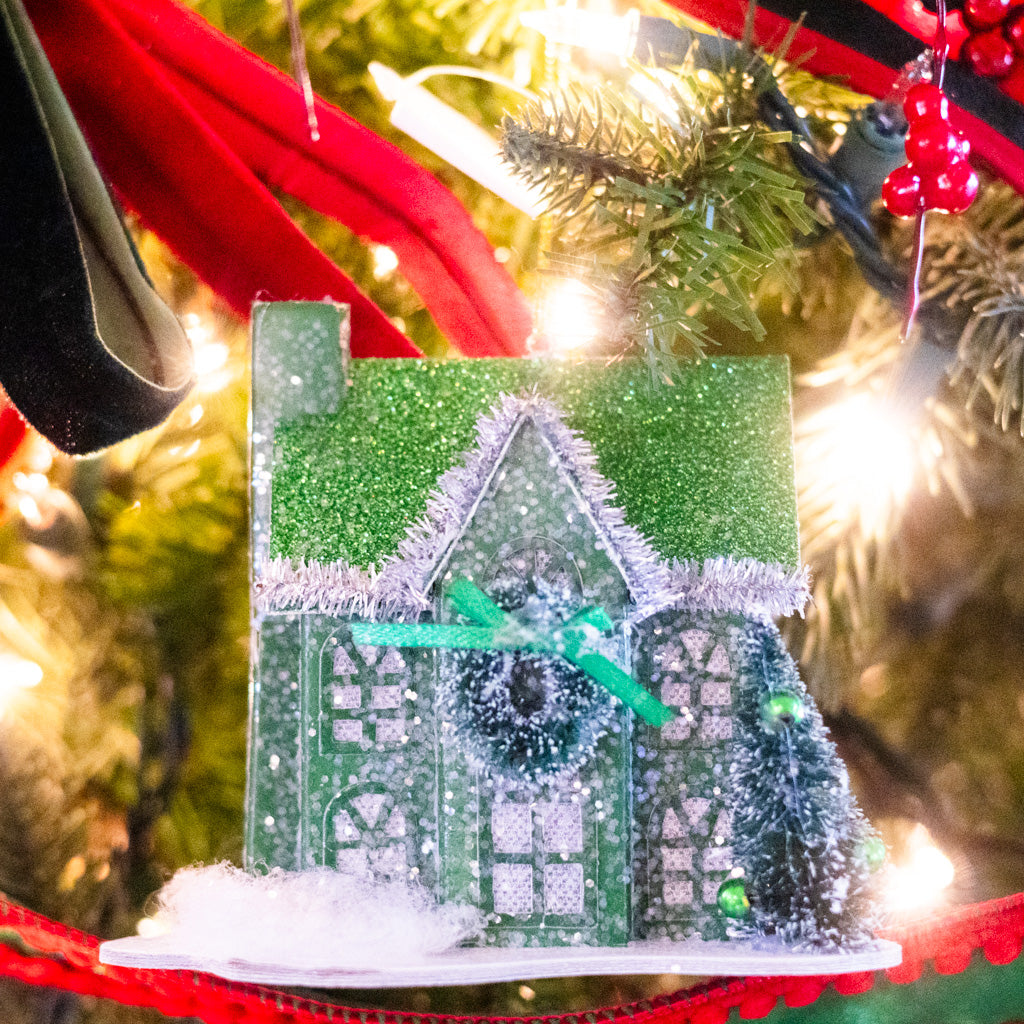 LED Battery Timer Holiday Lane Green House Ornament