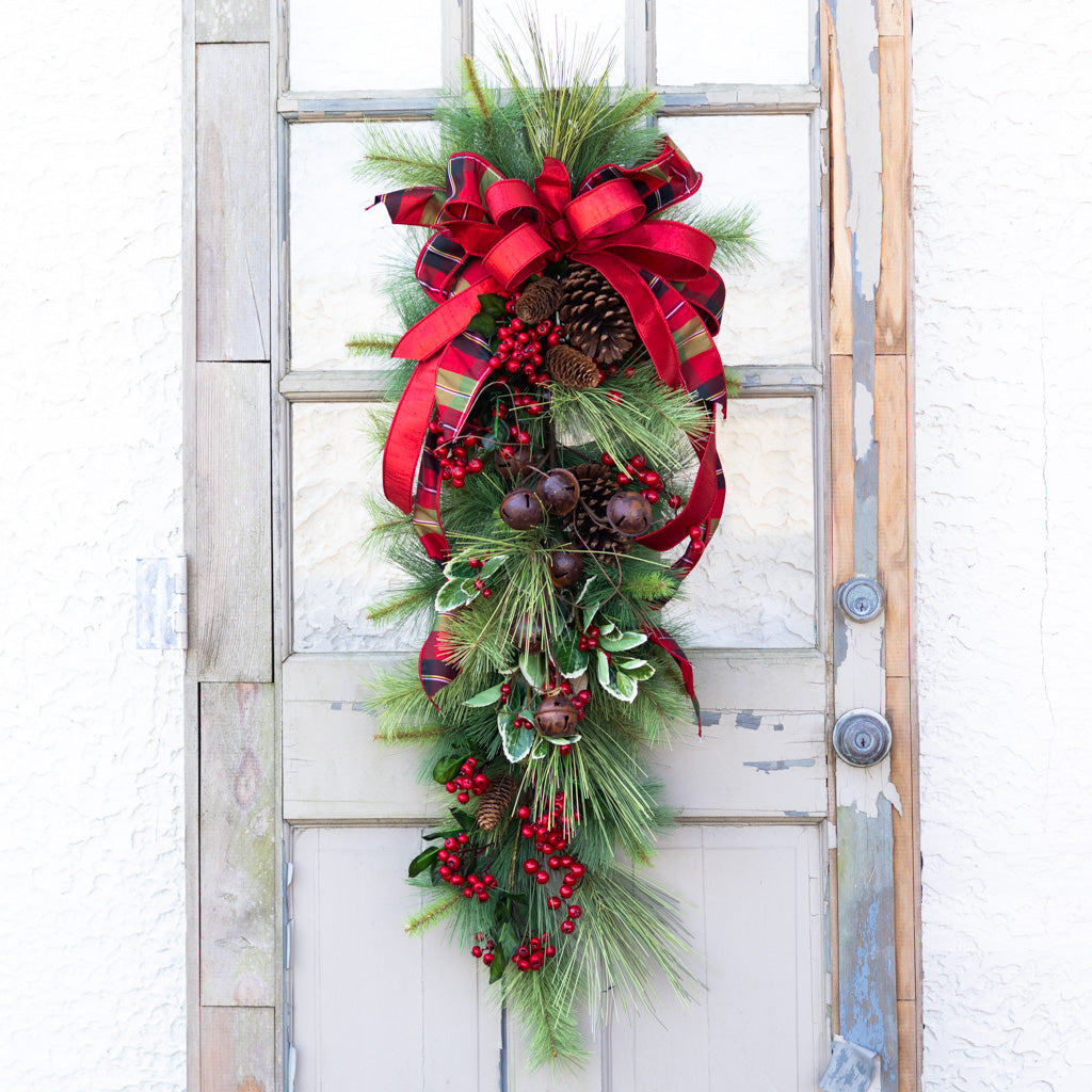 Jingle Bell Holiday Down Drop with Bow
