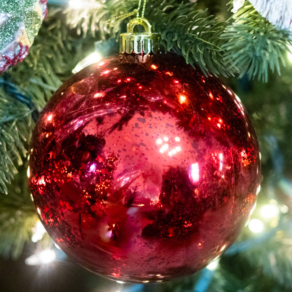 Mercury Red Ball Ornament Box of Two