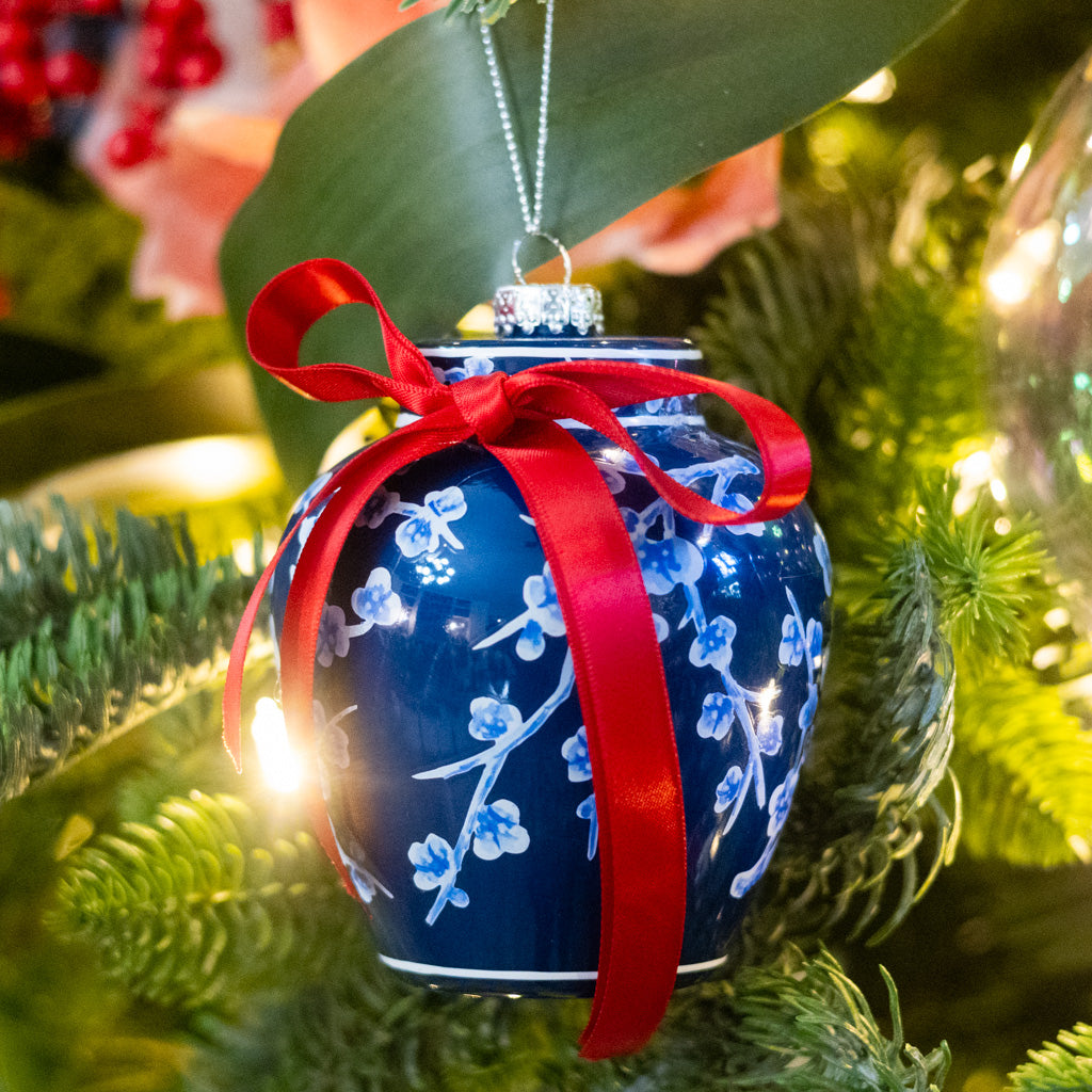 Glass Chinoiserie Ginger Jar Ornament Small