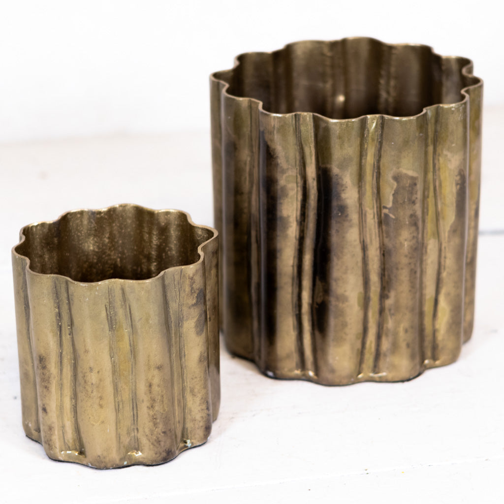 Aluminum Pleated Vase Small