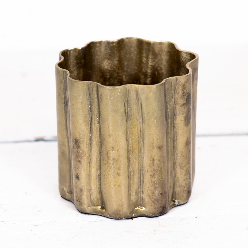 Aluminum Pleated Vase Small