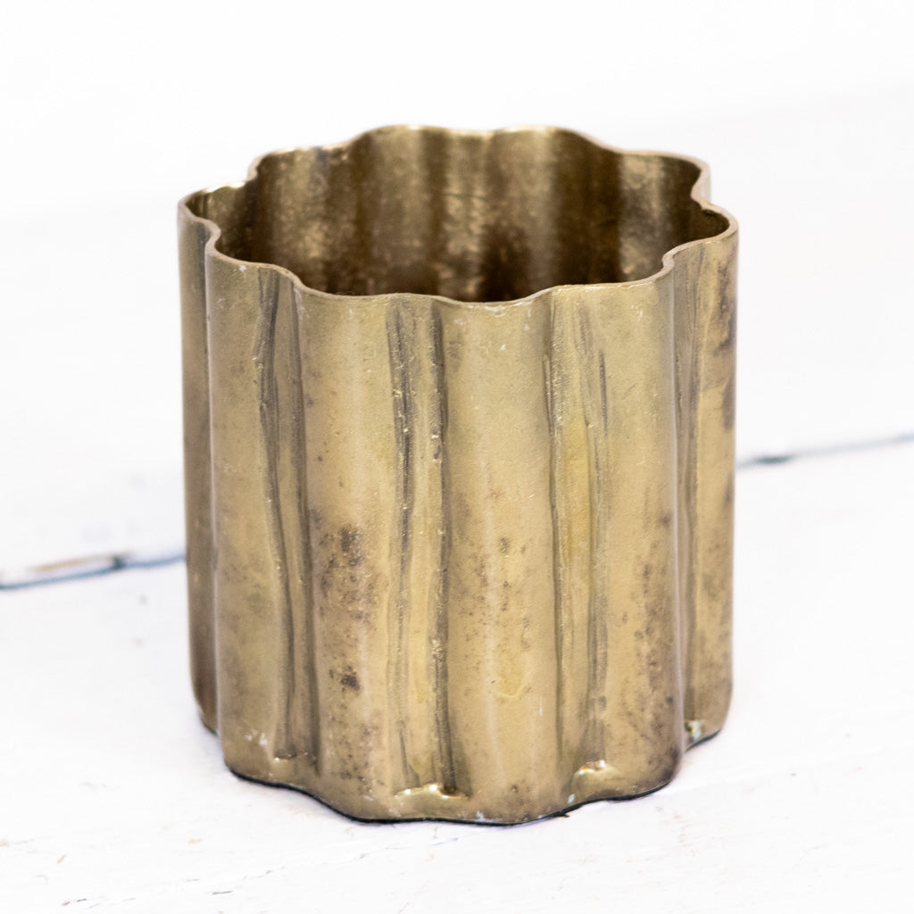 Aluminum Pleated Vase Small