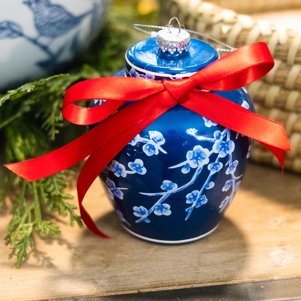 Glass Chinoiserie Ginger Jar Ornament Small