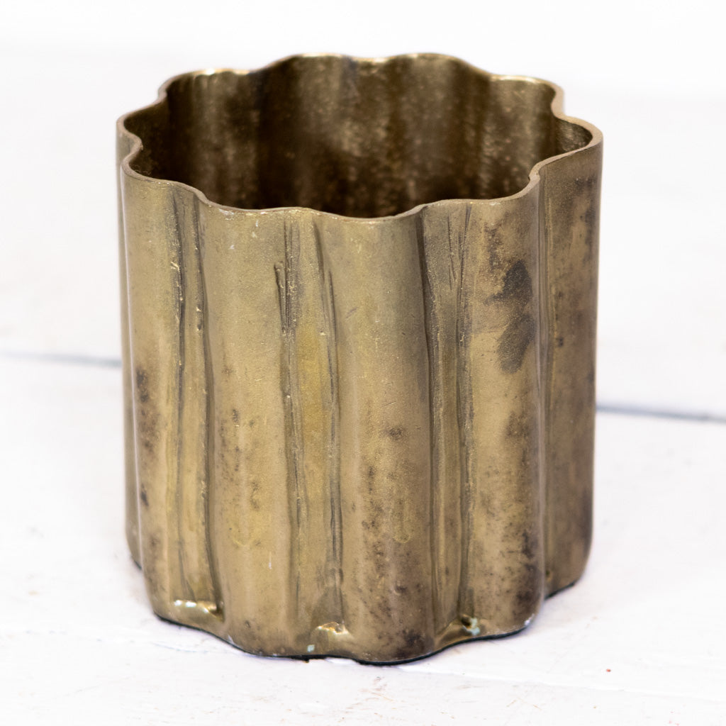 Aluminum Pleated Vase Small