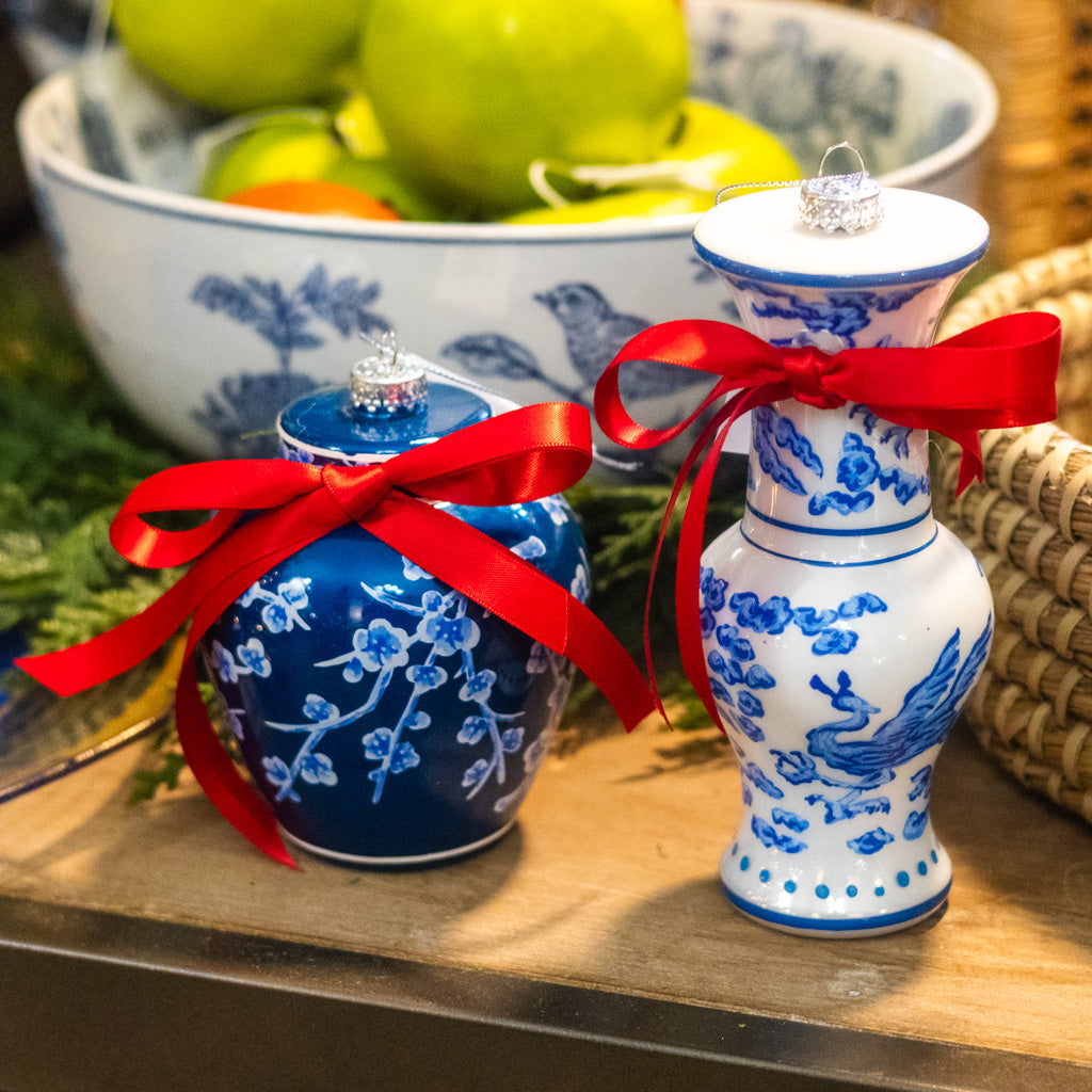 Glass Chinoiserie Ginger Jar Ornament Small