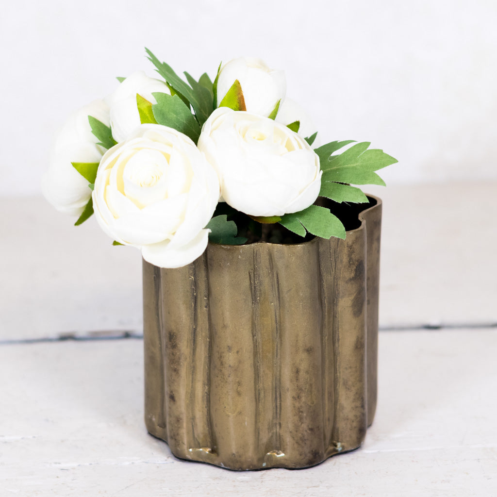 Aluminum Pleated Vase Small