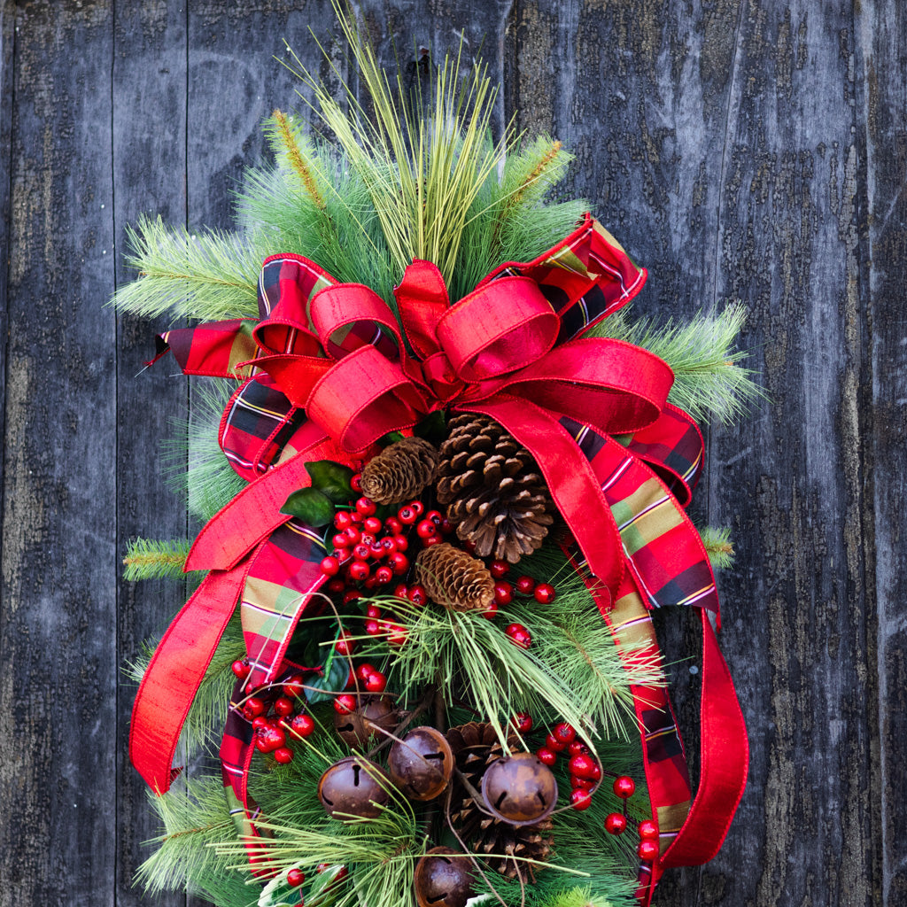 Jingle Bell Holiday Down Drop with Bow