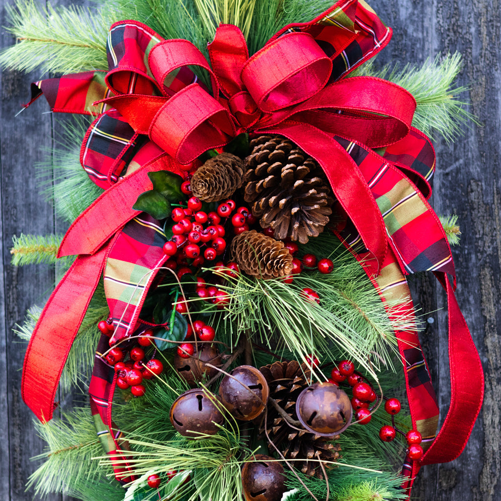 Jingle Bell Holiday Down Drop with Bow