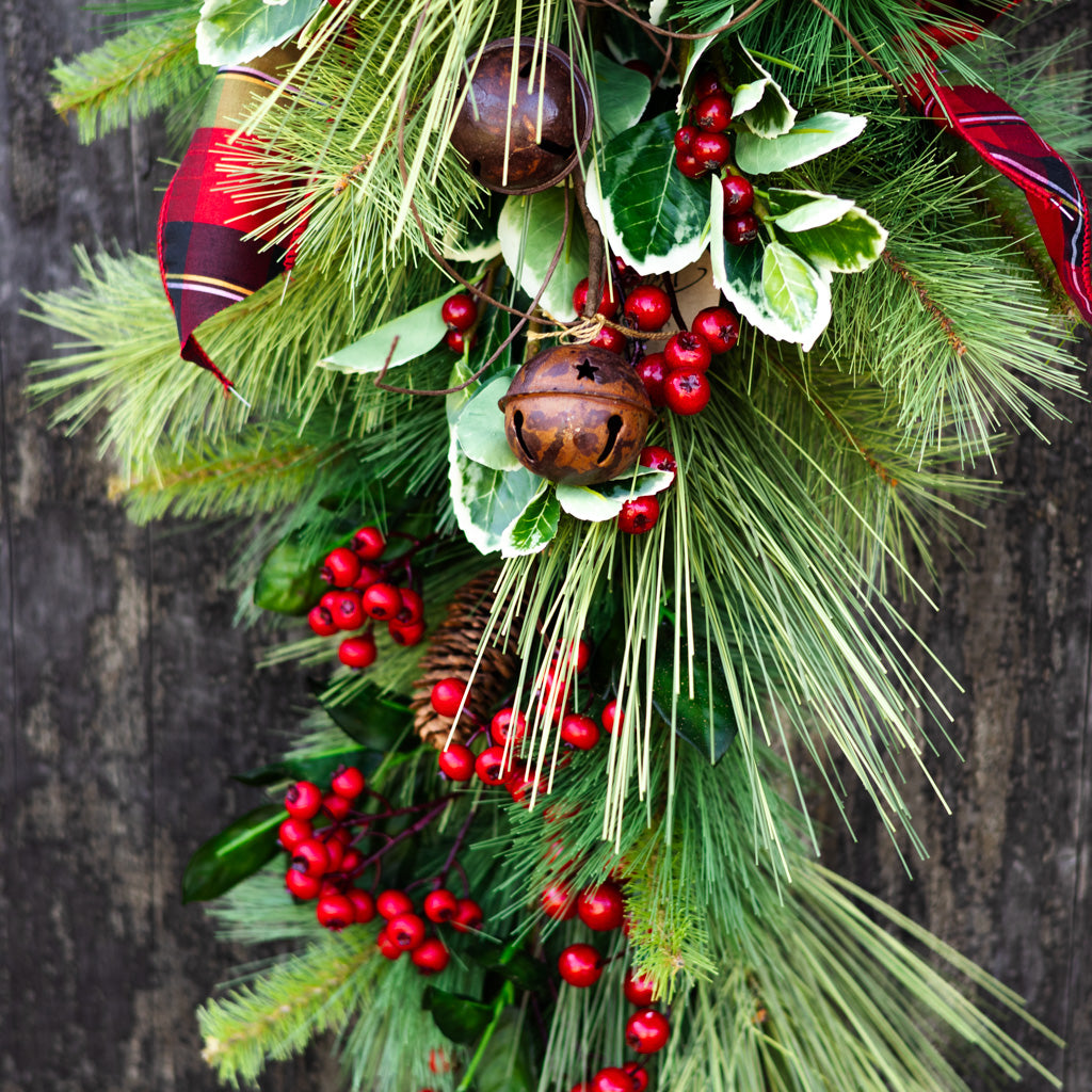 Jingle Bell Holiday Down Drop with Bow