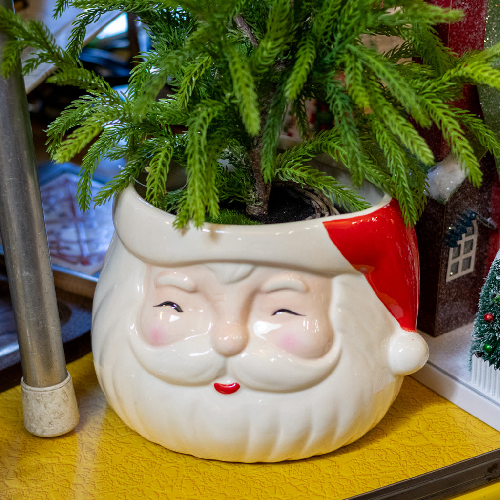 Stoneware Santa Planter