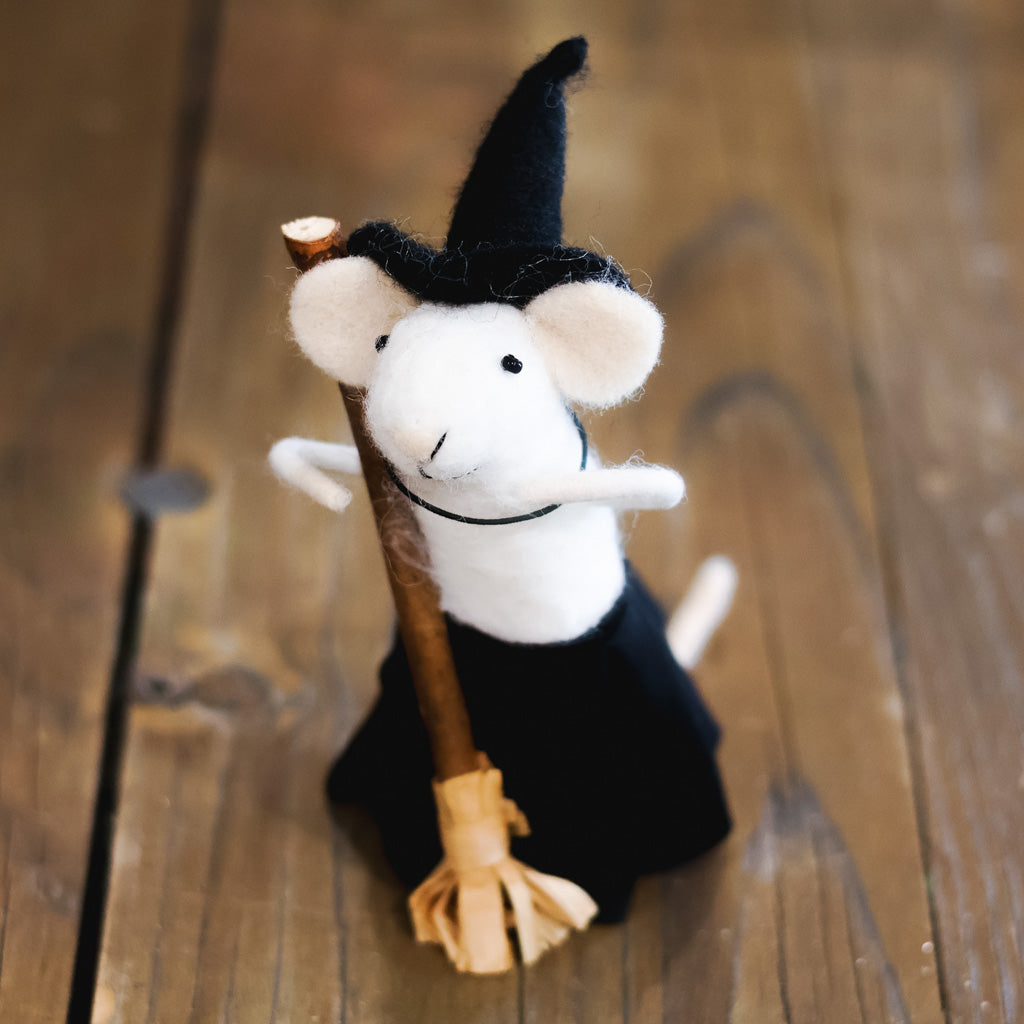 Wool Felt Halloween Witch Mouse