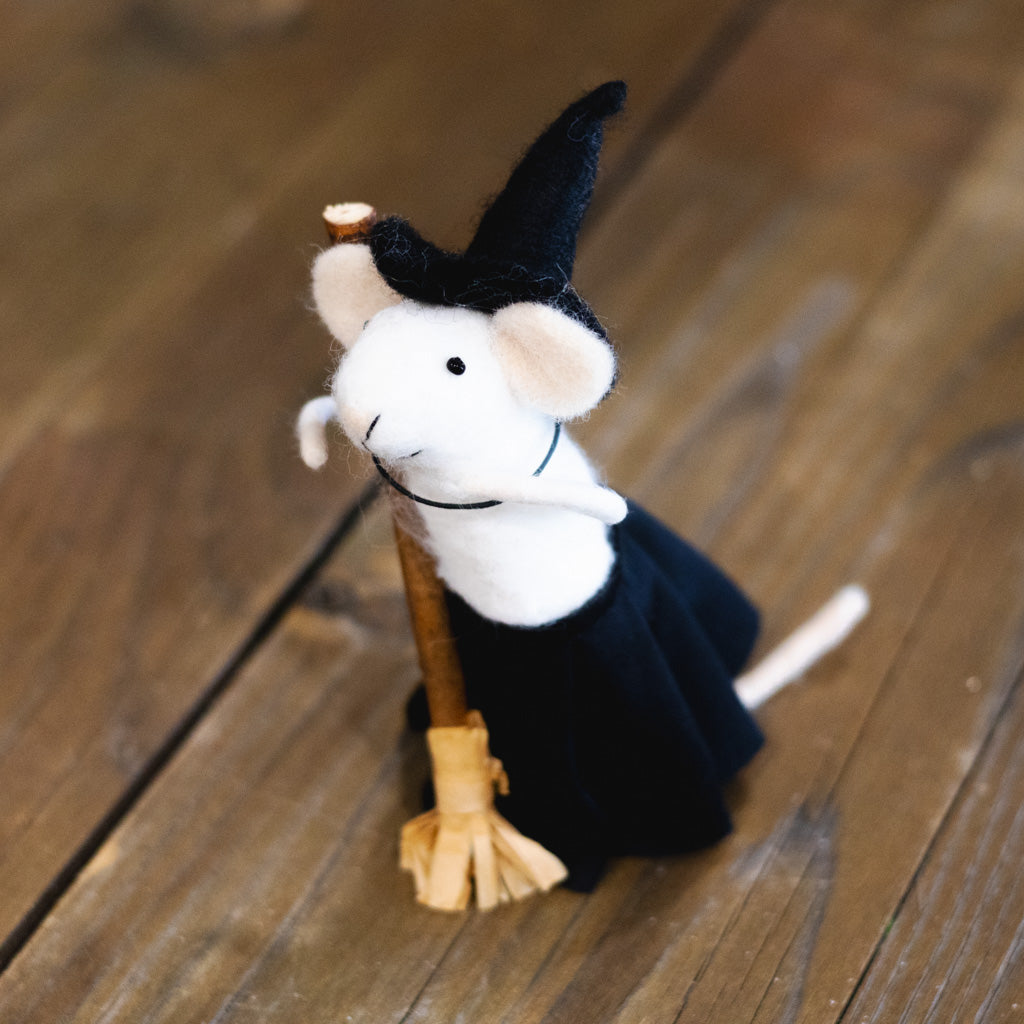 Wool Felt Halloween Witch Mouse